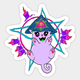 Aleister Meowley (Red Flames) Sticker